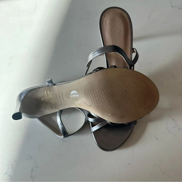 Stuart Weitzman Starla 80 Ankle strap Sandal Color Gunmetal Size: 5 - Picture 4 of 6